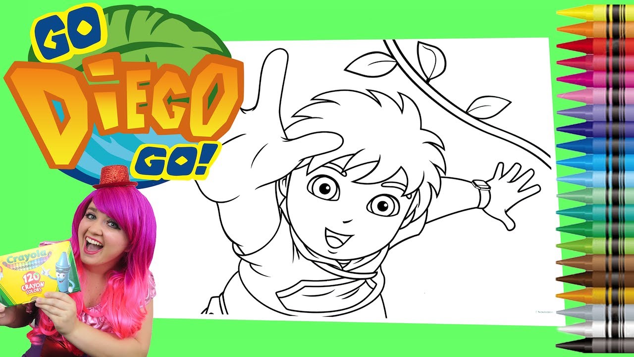 Coloring Go, Diego, Go! GIANT Coloring Book Page Crayola Crayons | KiMMi  THE CLOWN