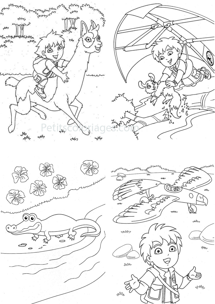 Free Diego drawing to print and color - Diego Coloring Pages