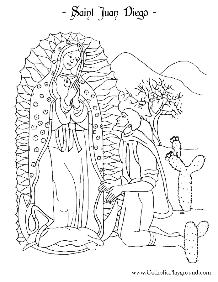 Saint Juan Diego Coloring Page | Catholic Playground