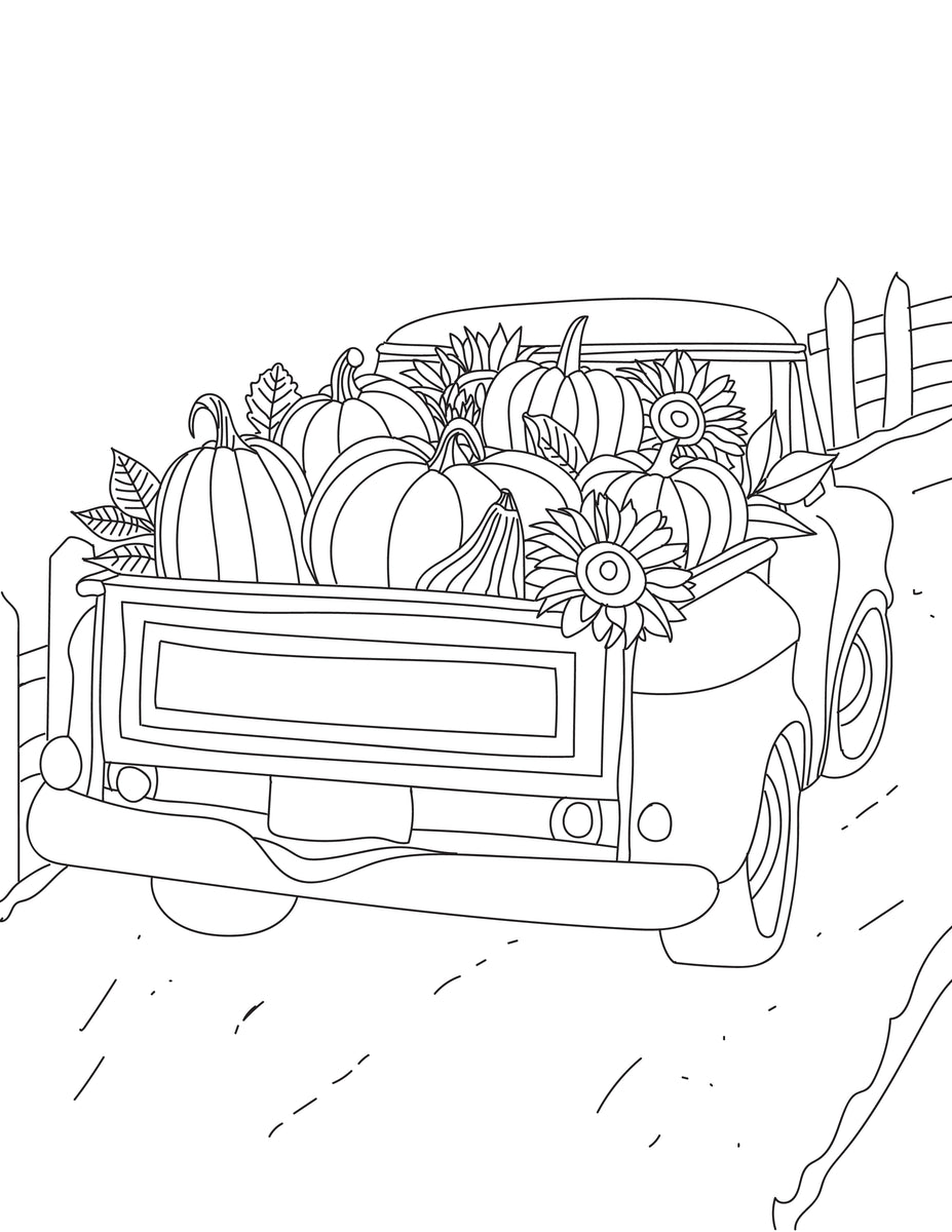 Fall Coloring Pages for Adults and Kids (3 Pages)