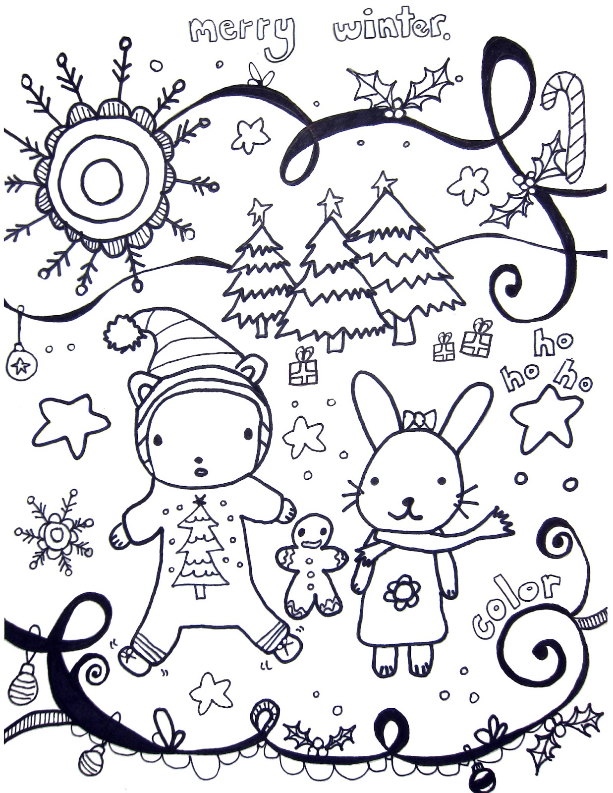 coloring pages free printable winter