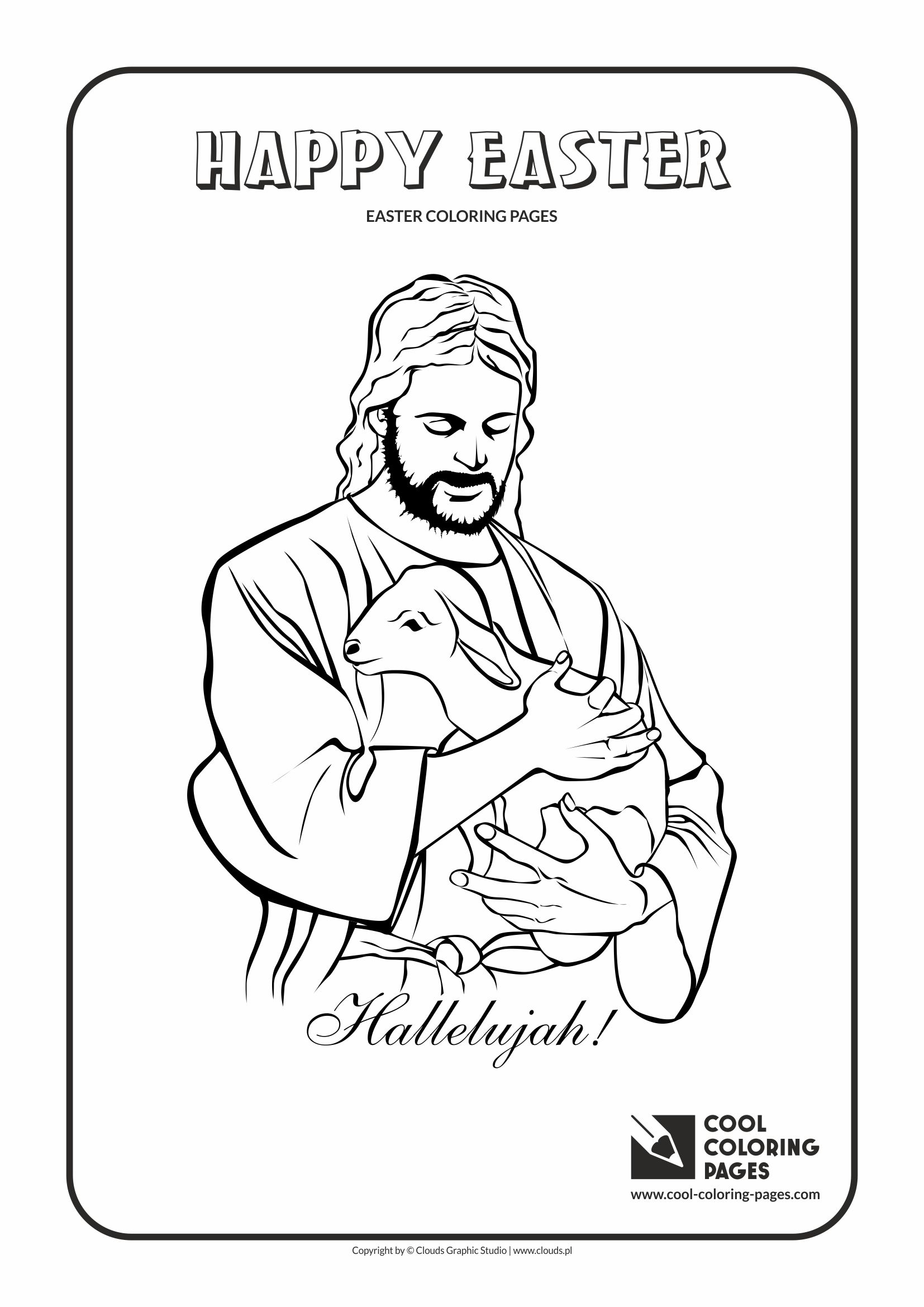 Jesus Christ and lamb coloring page