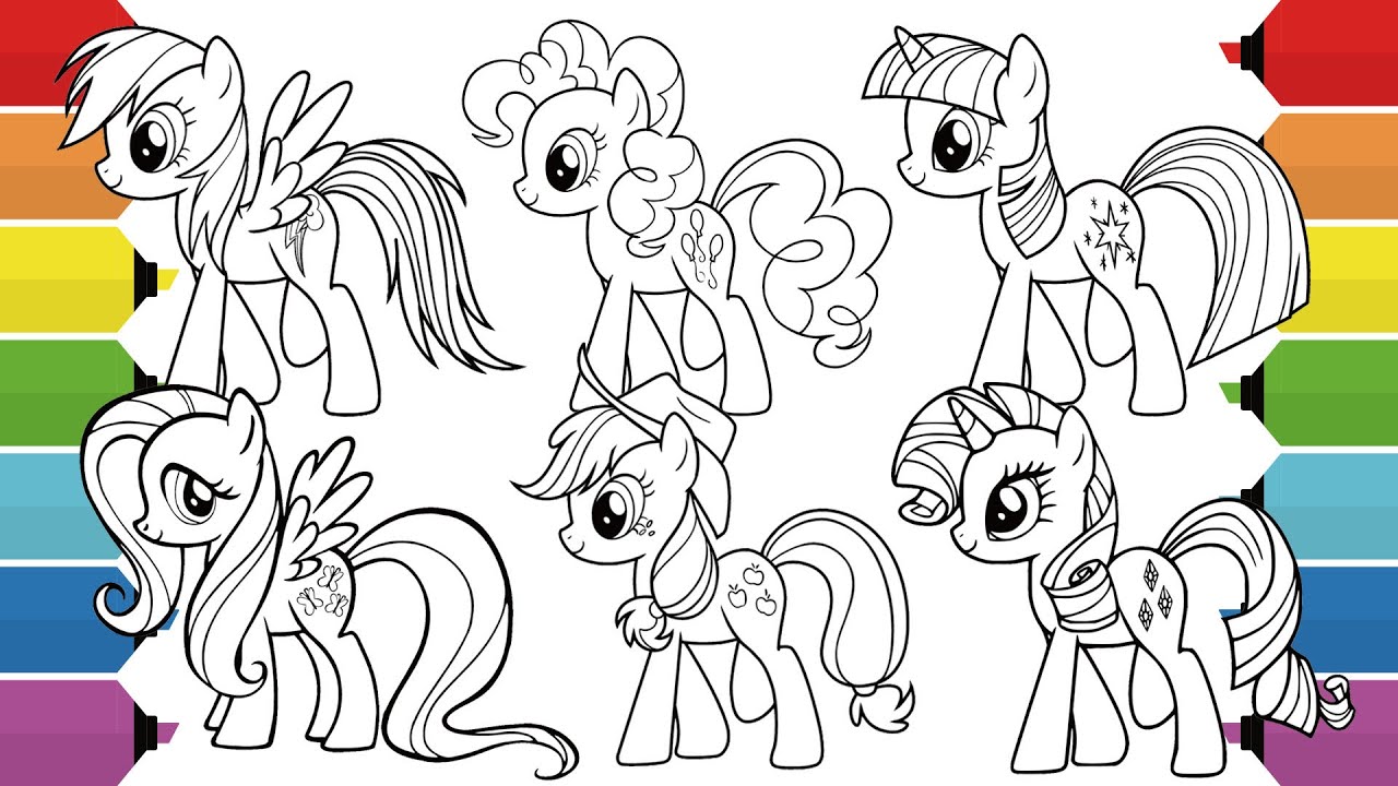 My Little Pony Coloring Book Pages | How to Color My Little Pony Movie Mane  6