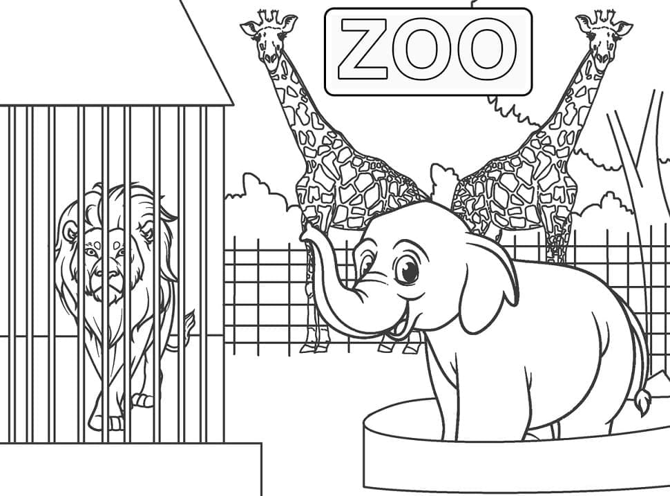 Free Printable Zoo Animals coloring page - Download, Print or ...
