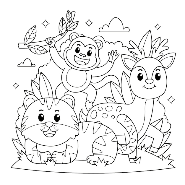 Zoo Animals Coloring Pages Images - Free Download on clipart library
