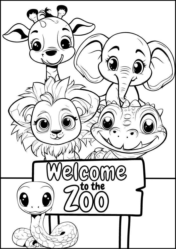 Free Printable Zoo Coloring Pages for Kids - Aunty Michelles