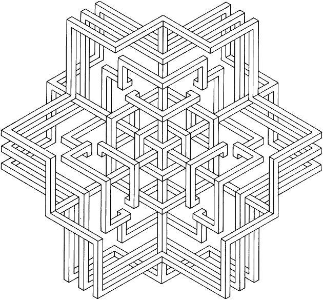 Online coloring pages Coloring A complex pattern shapes , Coloring .