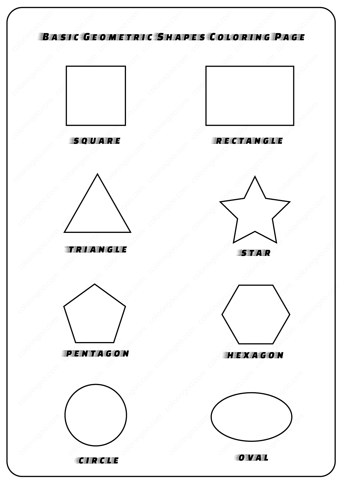 Basic Geometric Shapes Coloring Pages
