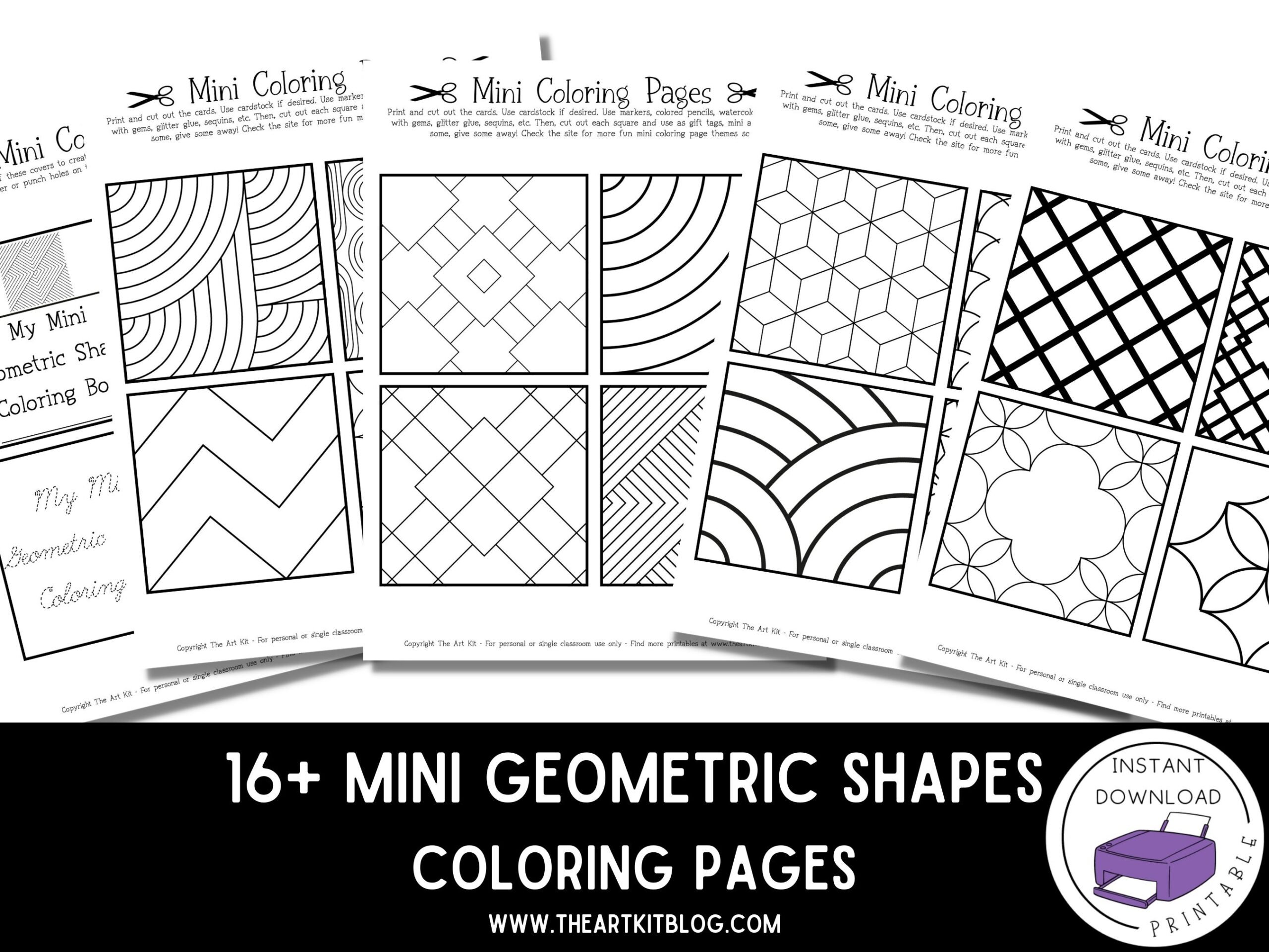 Mini Coloring Pages: Geometric Shapes! {FREE PRINTABLE DOWNLOAD ...