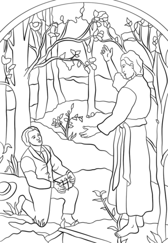 Angel Moroni Visits Joseph Smith coloring page | Free Printable ...