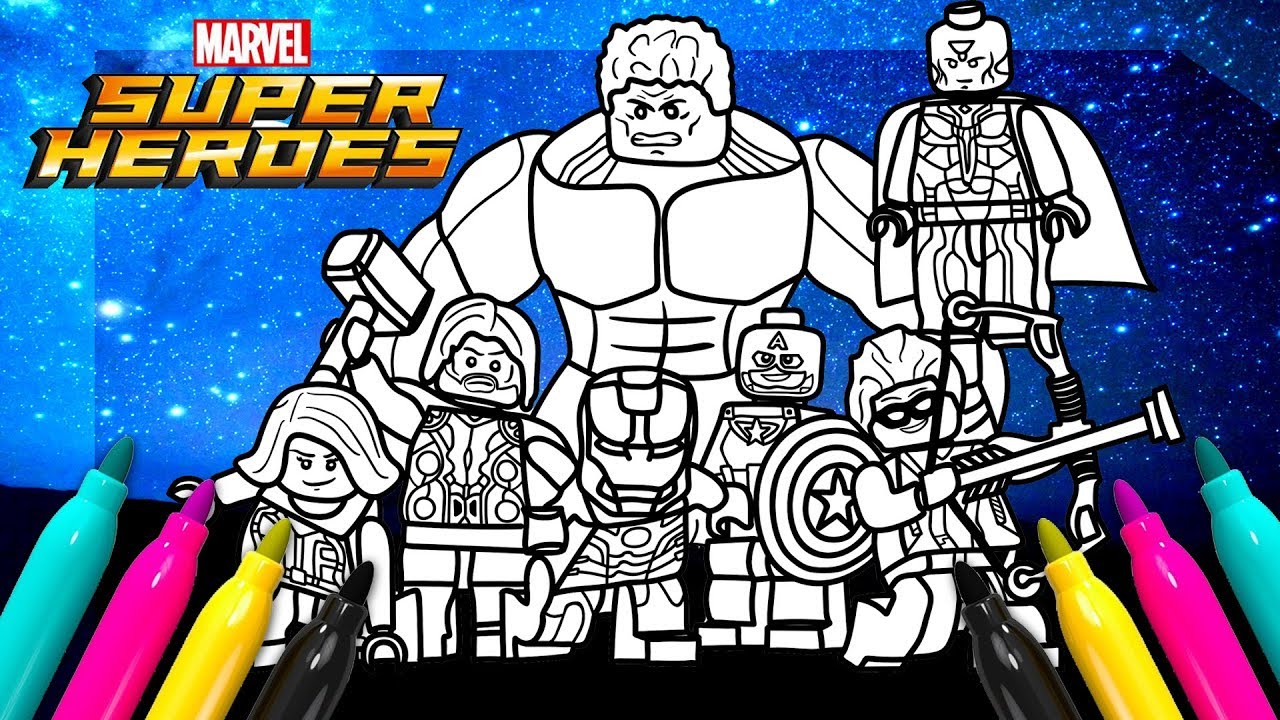 Superheroes Avengers Coloring Book | LEGO coloring for kids