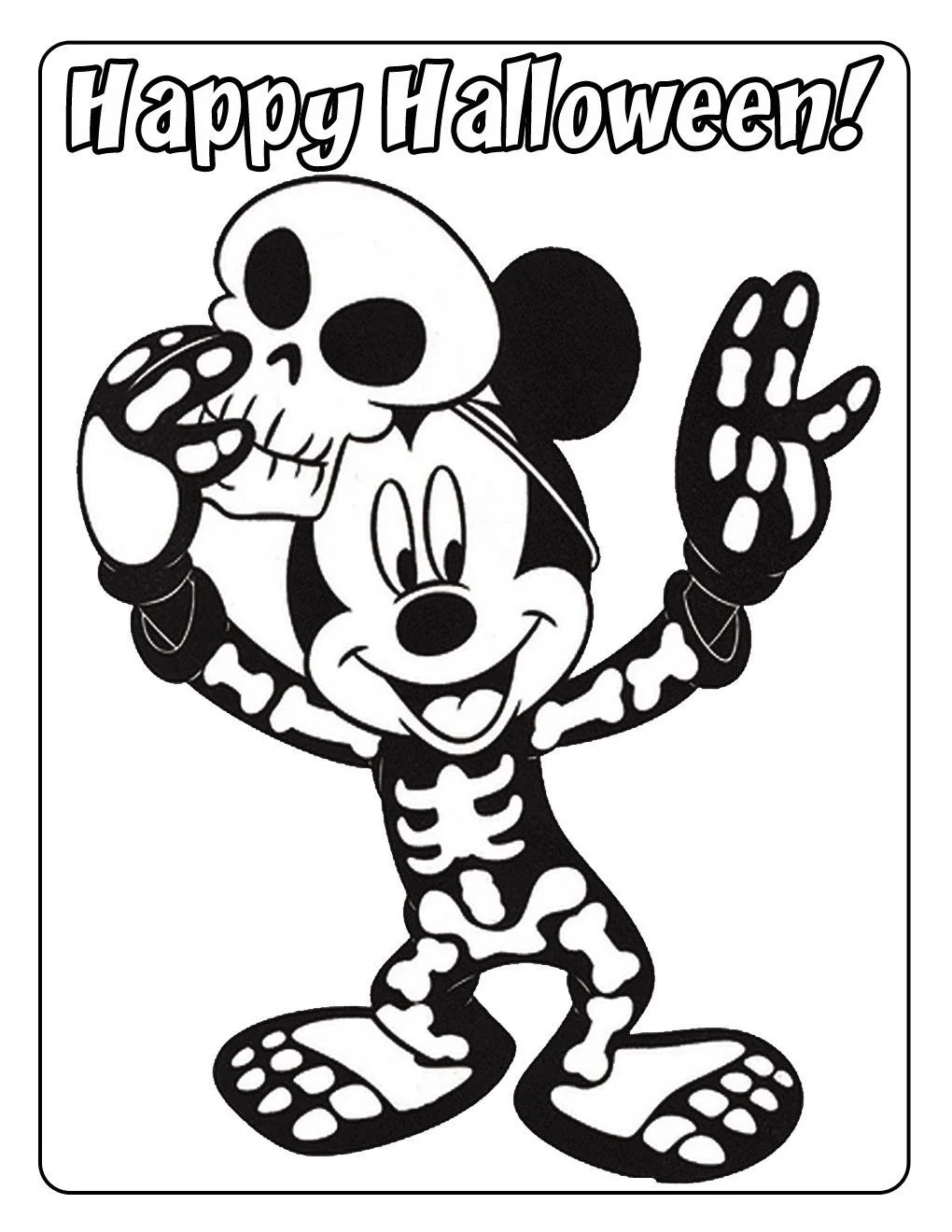 Halloween Mickey Mouse Coloring Pages to Print - Free Printable ...