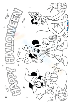 Online Disney Halloween Coloring Pages And Printable (100% Freemium)