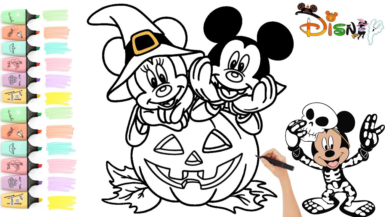 Minnie and Mickey Mouse Halloween Coloring | Coloring With @enjoykidsstv  #coloringpages #enjoykids