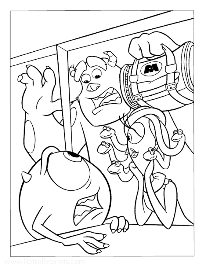 Monsters Inc Coloring Book Postcard Henry J Waternoose 3 Disney ...
