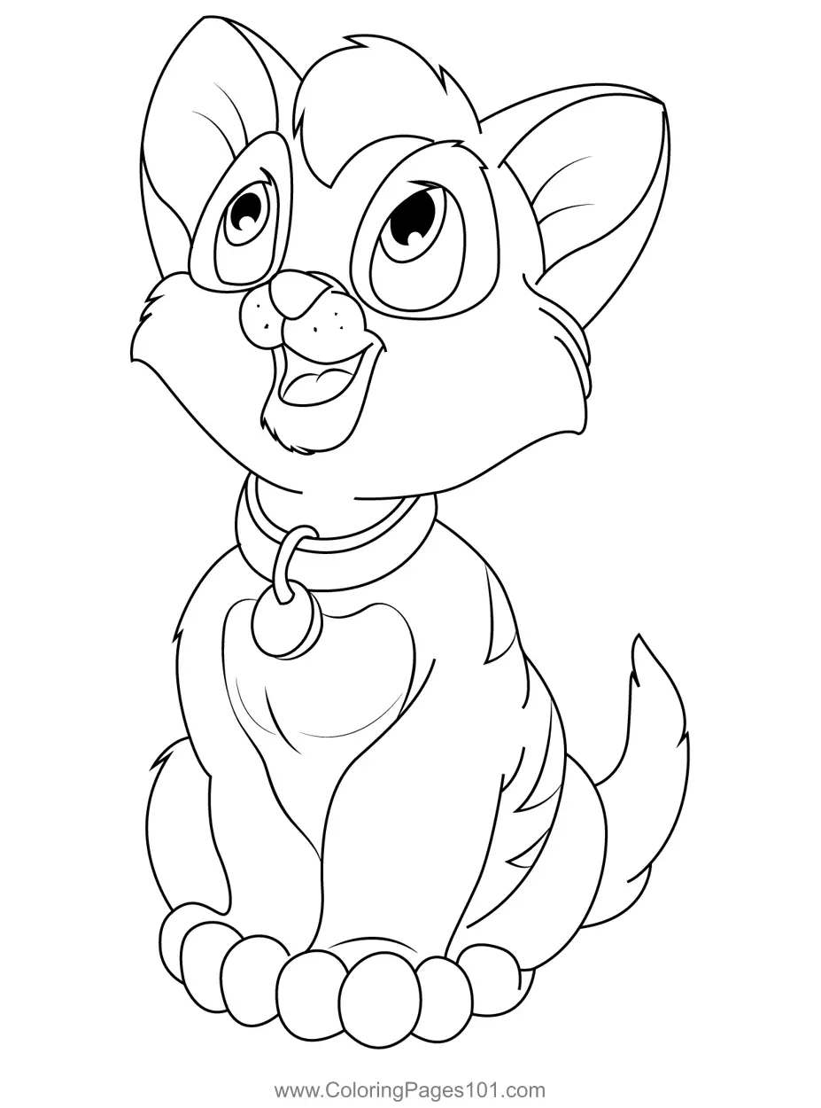 Happy Oliver Coloring Page for Kids - Free Oliver & Company ...