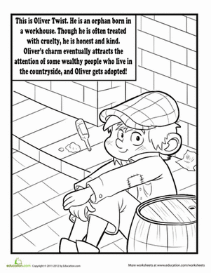 Color Oliver Twist | Worksheet | Education.com