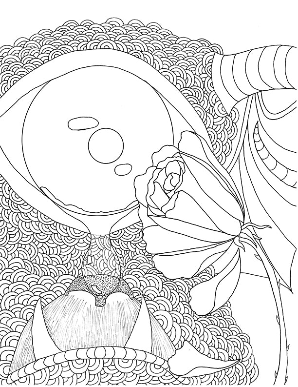 The Sad One Eyed, One Horned, Flying Purple People Eater printable Adult  Coloring Page