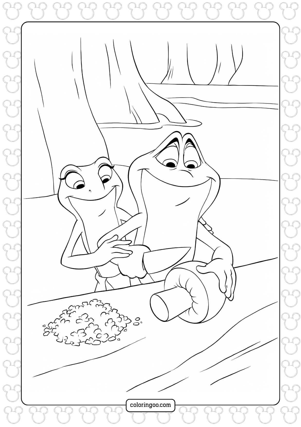 The Princess and the Frog Free Coloring Pages