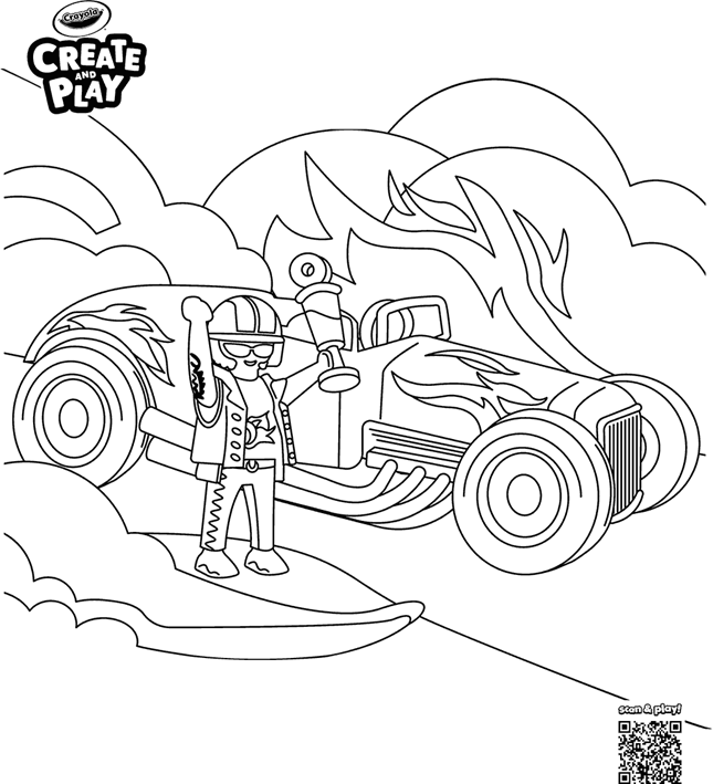 Crayola Create and Play Playmobil Color Hot Rod Coloring | crayola.com