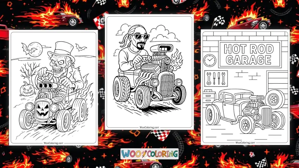 22 Hot Rod Coloring Pages (Free PDF To Print) | Woo Coloring