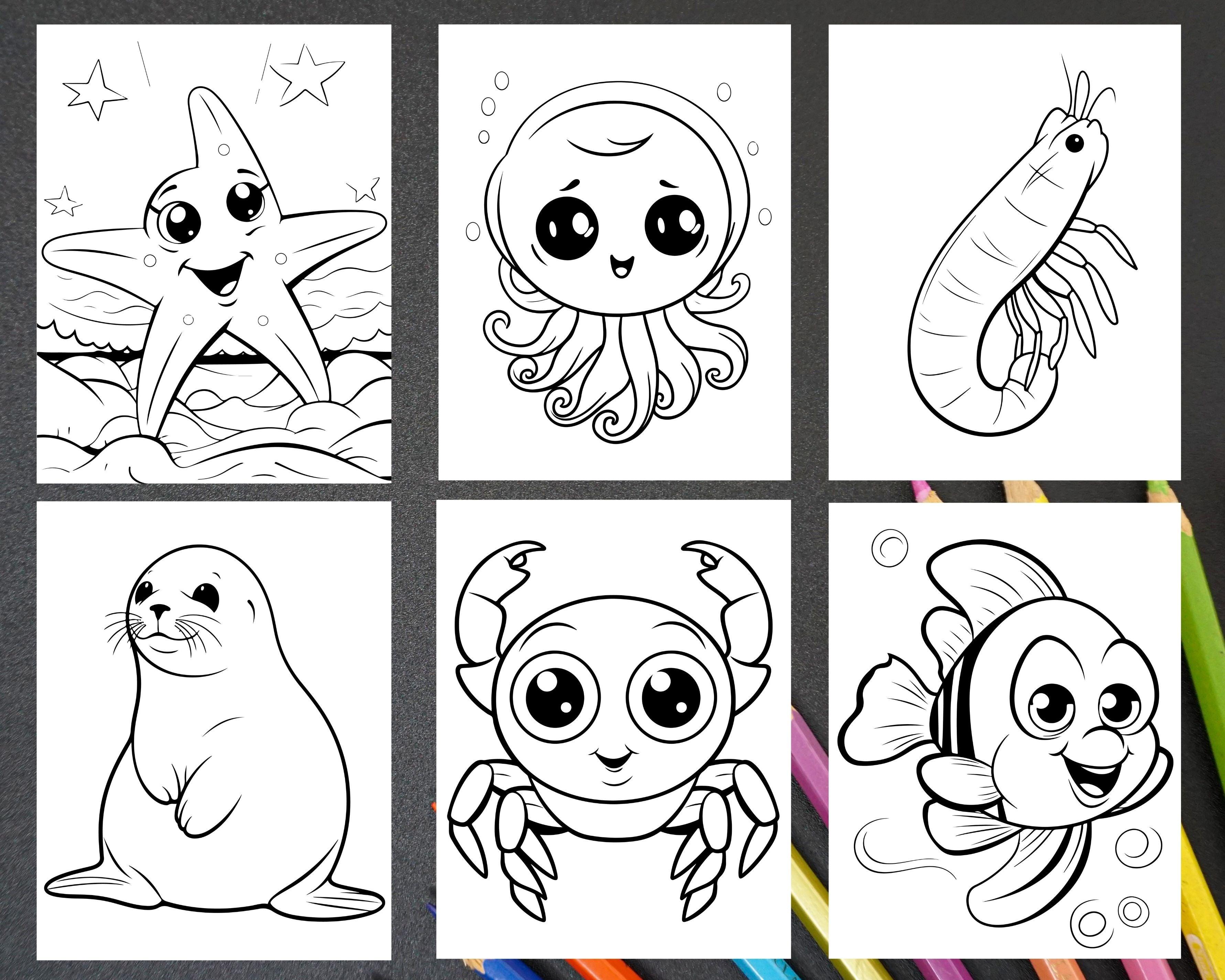 230 Ocean Animal Coloring Pages for Kids, Educational Preschool Printable  PDF Instant Download
